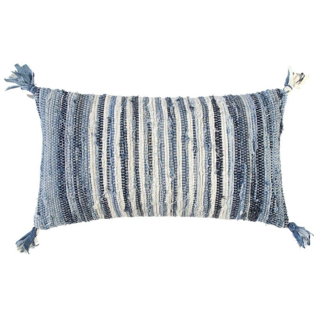 Rizzy Home - 14"x26" Oversized Poly Filled Lumbar Throw Pillow  Blue